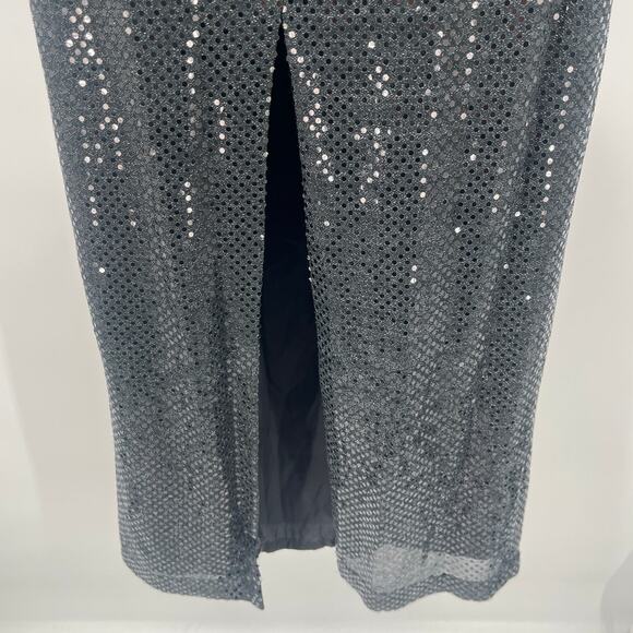 Vtg Y2K Roberta Sequin Formal Dress 9/10 Hoco Prom Halter Gala Halter 90s Goth - Picture 6 of 11